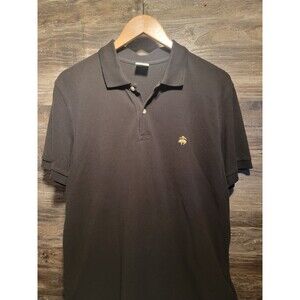 BROOKS BROTHERS Men’s L Performance Slim Polo Golf Shirt  Black EUC